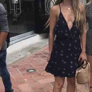 Reformation floral wrap mini dress